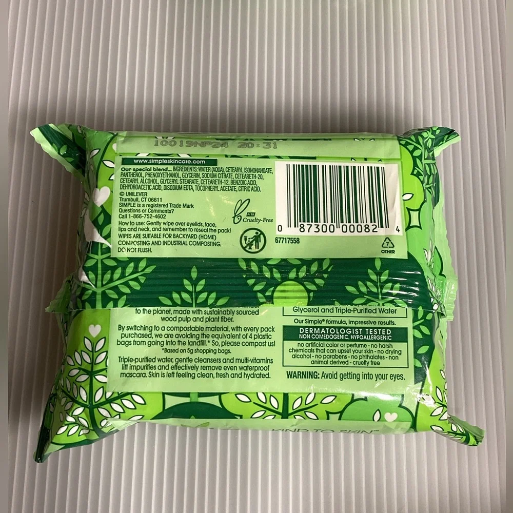 Set of 3 Simple Facial Cleaning Wipes/Pads